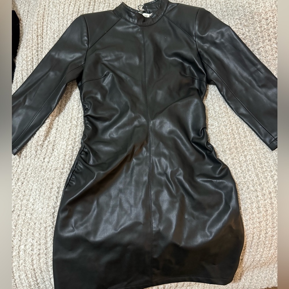 Zara Leather mini dress